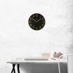 PRIM Combined Veneer 38cm furnérozott fa falióra, fekete/világos barna szín, lézergravírozható (E07P. 4246)