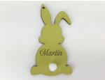  Húsvéti nyuszi egyedi gravírral sárgászöld 8, 4x4, 6 cm - papelito