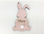  Húsvéti nyuszi egyedi gravírral barack 8, 4x4, 6 cm - papelito