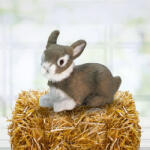  Ülő plüss nyuszi, 8, 5*3, 8*6cm - hamvas barna 8332