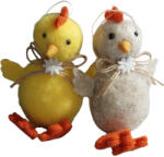  Textil csibe, sárga/barna, 1db 10*7cm 068490