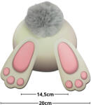  Nyomtatott dekorkarton - Nyuszipopi, 20cm-es koszorúhoz - szürke pomponnal 6959