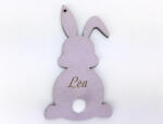 Papelito Húsvéti nyuszi egyedi gravírral hamvas lila 8, 4x4, 6 cm - húsvéti és tavaszi dekorációhoz