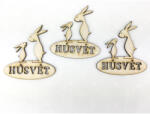  Natúr fa - Nyuszi apa "HÚSVÉT" ovál tábla 7x7, 5cm 3db/csomag - papelito