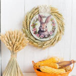  Nyomtatott fa tábla koszorú közép - Nyuszifejes koszorú 11, 8 - papelito