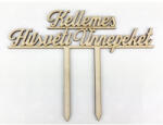  Natúr fa - Beszúrós "Kellemes húsvéti ünnepeket" felirat 17cm - papelito