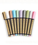 STA metál festéktoll, kavics-, kerámia-, sötét felületre, 10 szín