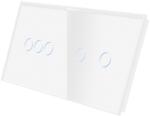 Luxion Panou Intrerupator Triplu + Dublu cu Touch Din Sticla LUXION SmartElectro IntelligentHouse (LX-GP031W)