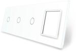 LIVOLO Panou 3 intrerupatoare simple si 1 priza LIVOLO din sticla SmartElectro IntelligentHouse (VL-P701/01/01/E-8W)