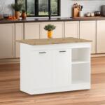haaus Insula Bucatarie Vigra, Stejar Artisan/Alb, 122 x 76 x 90 cm (927653)
