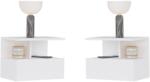 haaus Set 2 Noptiere suspendate Kabi, 1 Usa, Alb, 45 x 30 x 34 cm (927646)