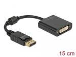 Delock Adaptor DisplayPort 1.1 feminin la DVI feminin la DVI feminin pasiv negru