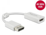 Delock Displayport 1.4 Adapter HDMI 4K 60 Hz-Hez HDR Funkcióval Passzív Fehér