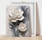 Honghai Gallery Fali vászonkép kerettel, Honghai Gallery - Fehér rózsa 34x25, 5x1, 5 cm