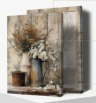 YinMu Fali vászonkép kerettel, YinMu - Rusztikus virágok öntözőkannában 34x25, 5x1, 5 cm