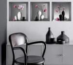 Vanco-Up Falmatrica nappaliba, Vanco-Up - Pink virágok vázában 3 részes