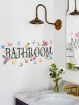 Chuan Hao Falmatrica fürdőszobába, Chuan Hao - Bathroom felirat színes pillangókkal
