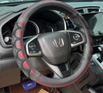 HD Bőr Kormányvédő 38cm Fekete-Piros