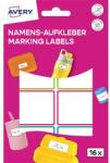 AVERY NAME16C iskolai 46x33 mm 16 db öntapadós színes vízálló fólia (NAME16C) - bestbyte