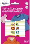 AVERY ETVET36A iskolai kézzel írható 45x13 mm 36 db állatos textil öntapadós címke (ETVET36A) - bestbyte