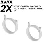 AVAX CB610W - 2X 100W Mágneses USB-C Gyorstöltő Kábelcsomag (2 X AVAX CB610W) - bestbyte