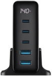 Havit Incarcator retea Havit UCLE004 EU - Cinci Porturi 3 x USB-C si 2 x USB-A, Putere 140 W, Negru (UCLE004 EU)