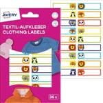 AVERY ETVET36A iskolai kézzel írható 45x13 mm 36 db állatos textil öntapadós címke (AVERY_ETVET36A) (AVERY_ETVET36A)