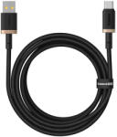 Baseus - Dura Series adatkábel (P10377802U01-02) - USB Type-C, gyors töltés, 60W, 480Mbps, nejlon, 2m - Arany / Fekete