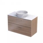Roltechnik Geo Két fiókos mosdószekrény pulttal, 100-as, Tölgy (KI01-ZB2S-100-81)
