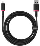 Baseus - Dura sorozat adatkábel (P10377801U01-03) - USB Lightning csatlakozó, Gyors töltés, 2.4A, 480Mbps, Nejlon, 2 m - Piros / Fekete