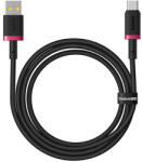 Baseus - Dura sorozatú adatkábel (P10377802U01-03) - USB-ről Type-C-re, Gyors töltés, 60W, 480Mbps, nejlon, 2m - Piros / Fekete