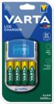 VARTA LCD Charger Töltő + 4 AA 2600 mAh R2U & 12 V & USB (57070201451)