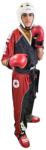  Kickbox íj egyenruha, WAKO jóváhagyással, Top Ten, piros-fekete, 190 cm