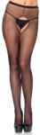  721404 Crotchless Fishnet Panty Hose O/s Blk
