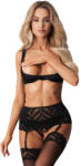 Obsessive Lecille 3-pcs Crotchless Set Black L/XL