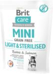 Brit Mini Grain Free Light & Sterilised, iepure si somon, 400 g