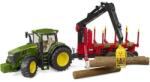 BRUDER Tractor Bruder John Deere 7R 350 cu remorcă și grinzi (03154)