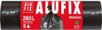 Alufix Szemeteszsák, 280 l, 5 db, 115x135 cm, 60 , ALUFIX, fekete (MS280UNINEW) - iconink