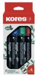 Kores Alkoholos marker készlet, 3-5 mm, vágott, KORES "ECO K-Marker XP2", 4 különböző szín (20784) - nyomtassingyen