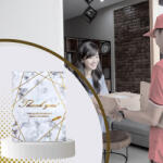 Malatec Futártasak ragasztócsíkkal 255x370 ARANYMÁRVÁNY, KÖSZÖNJÜK felírat 50 db