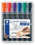 STAEDTLER Alkoholos marker készlet, 2 mm, kúpos, STAEDTLER "Lumocolor® 352", 6 különböző szín (352 WP6) - mystock