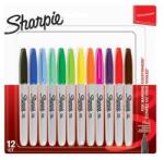 Sharpie Alkoholos marker, 1 mm, kúpos, SHARPIE "Fine Point", 12 különböző szín (NSH2065404) - mystock