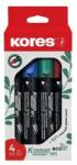 Kores Alkoholos marker készlet, 3 mm, kúpos, KORES "ECO K-Marker XP1", 4 különböző szín (20764) - mystock