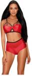 Obsessive Leatheria - bőr hatású melltartó szett (piros) - S/M