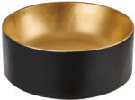 INVENA KETO mosdókagyló, kerek, asztali, átmérő 42 cm, fekete-arany, PVD/Waterplating, CE-14-017-C