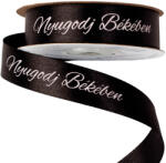 Valex Decor Nyugodj Békében" feliratos szatén gyász szalag 20mm x 20m - Fekete (DX20-50)