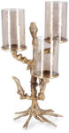 Bizzotto Suport lumanari aluminiu auriu sticla Sagar 27, 5x21, 5x47h (0185481)