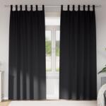 vidaXL Завеси за затъмняване с пръстени 2 бр. Черно 225 x 140 см (4107540)