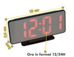  Ceas Digital LED Roșu cu Alarma VST-888, Design Modern Tip Oglindă, Alimentare USB și Baterie CR2032 - Q-13B032 (Q-13B032)