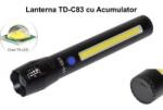  Lanterna Acumulator Zoom 7W TD-C83 cu LED Cree T6 și COB, Încărcare Micro-USB - Q-19A048 (Q-19A048)